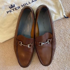 Peter Millar brown leather loafers GUC size 10.5